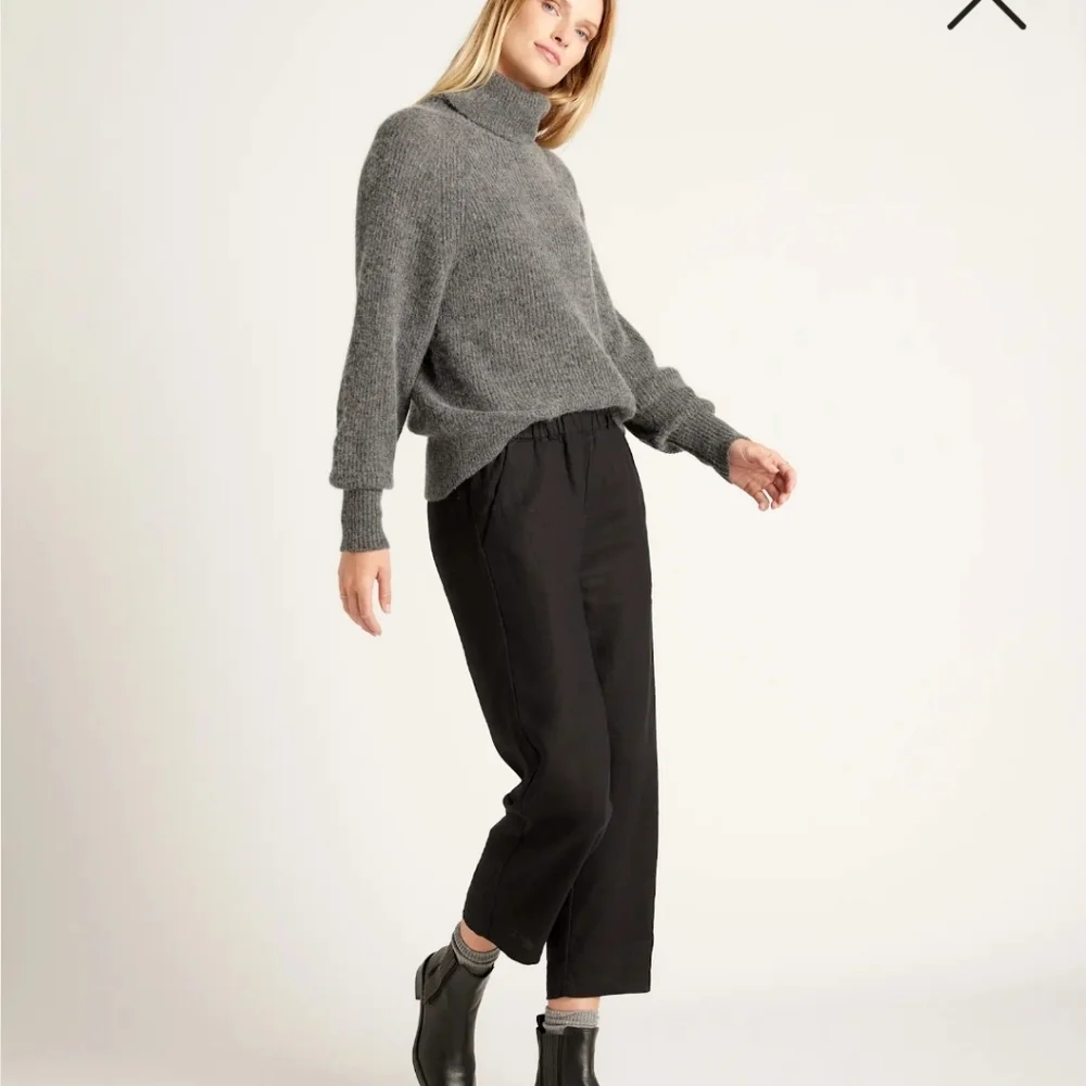 NWT! Quince Baby Alpaca-Wool Blend Turtleneck Black Sweater! Sz. XS (B11) - Picture 9 of 12